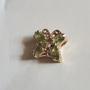 14K YG Peridot And Diamond Slide Bracelet Charm